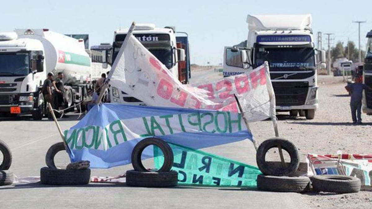 Protesta de trabajadores de la Salud, Vaca Muerta, Foto Los Andes