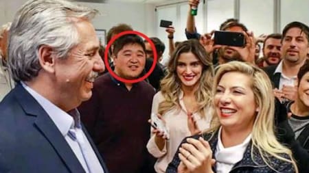 Alberto Fernández, Robert Chein, Sofía Pacchi y Fabiola Yáñez. Foto Cedoc