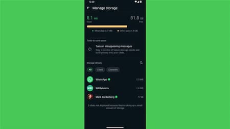 Mayor facilidad para liberar espacio en WhatsApp. Foto: NA.