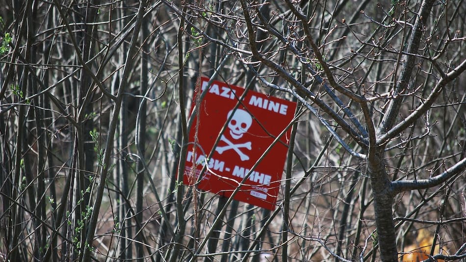 Minas terrestres en la frontera con Rusia.