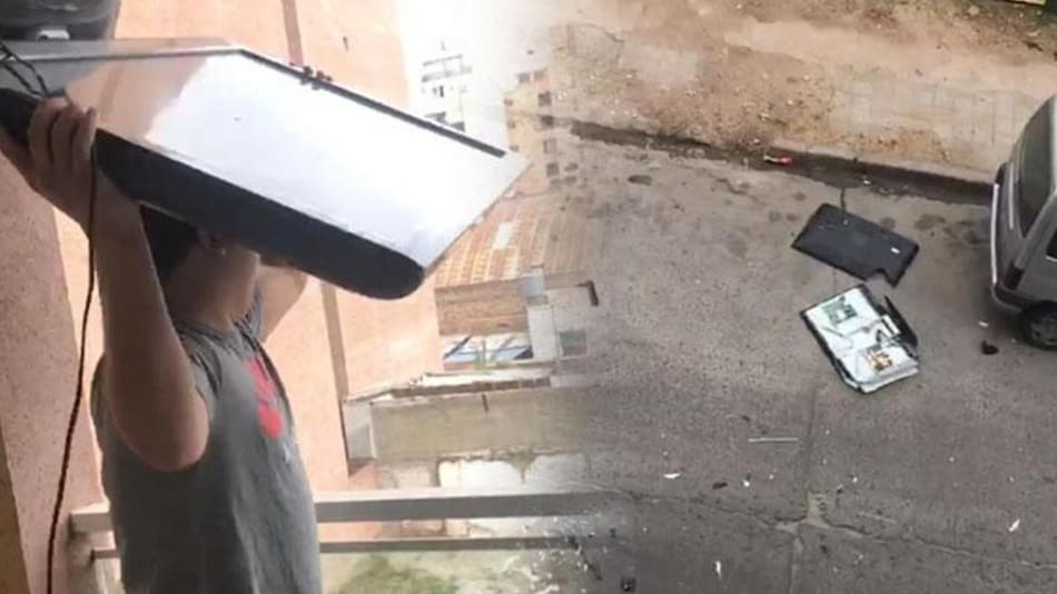 Hombre tiró el televisor por la ventana tras derrota de la Selección