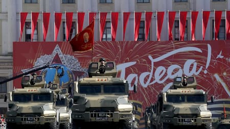 Desfile militar en Rusia por el Día de la Victoria. Foto: EFE.