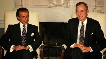 Carlos Menem y George H. W. Bush.