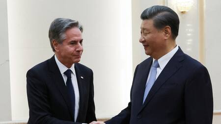 Reunión de Xi Jinping y Antony Blinken. Foto: Reuters.