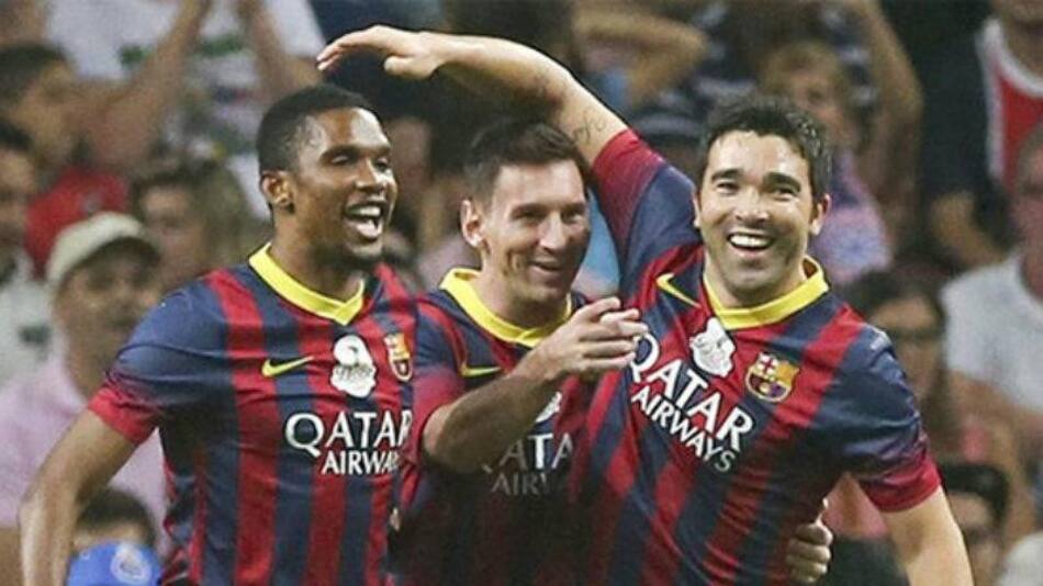 Deco y Lionel Messi, Barcelona. Foto: EFE