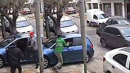 Intento de robo frustrado por un barrendero. Foto: Captura.