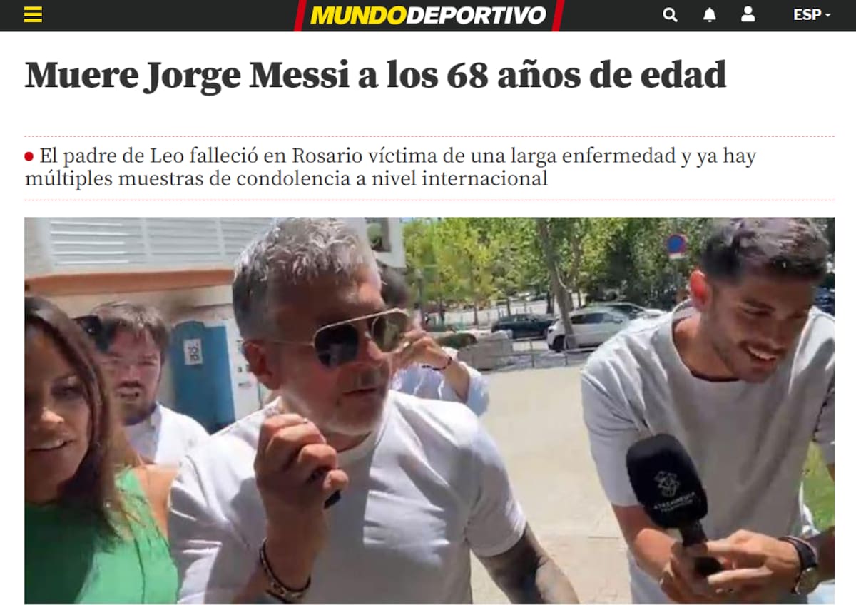 Diarios y medios del mundo cubrieron la muerte del papá de Lionel Messi