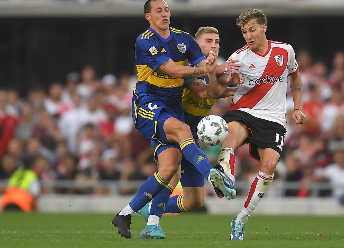 Cristian Lema; Superclásico. Foto: Télam
