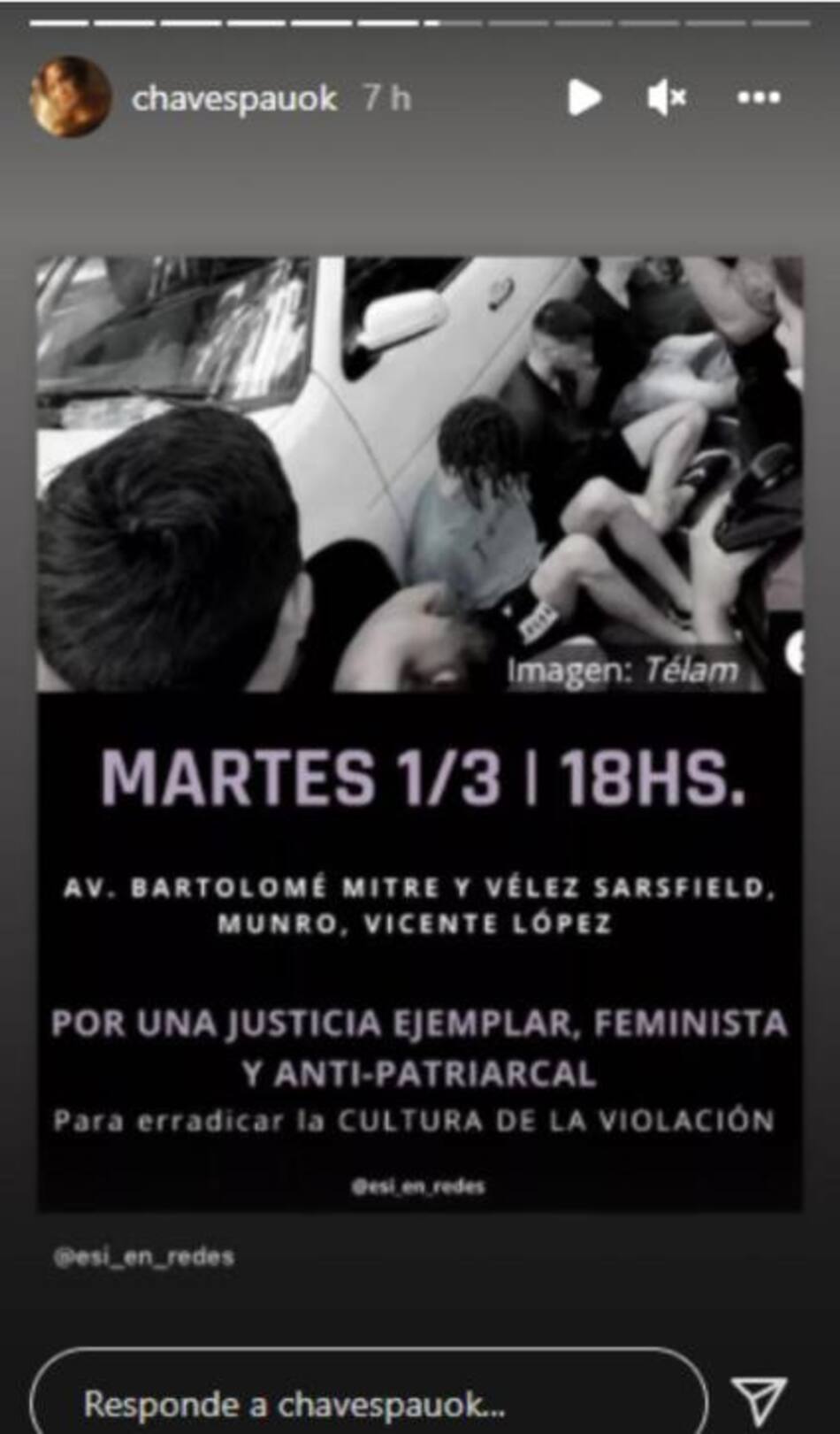 Mensaje de Paula Chaves sobre la violación en grupo en Palermo