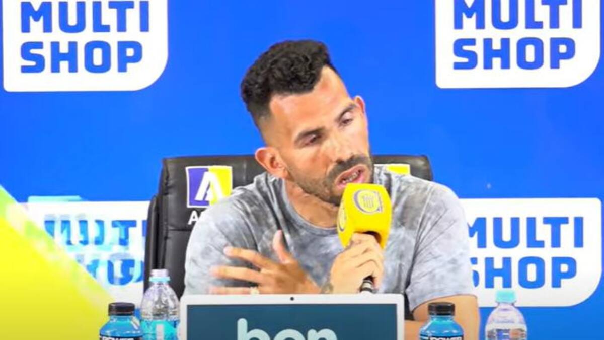 Carlos Tevez en conferencia de prensa. Foto: captura.