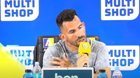 Carlos Tevez en conferencia de prensa. Foto: captura.