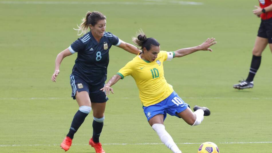 Argentina vs. Brasil en la Copa She Believes