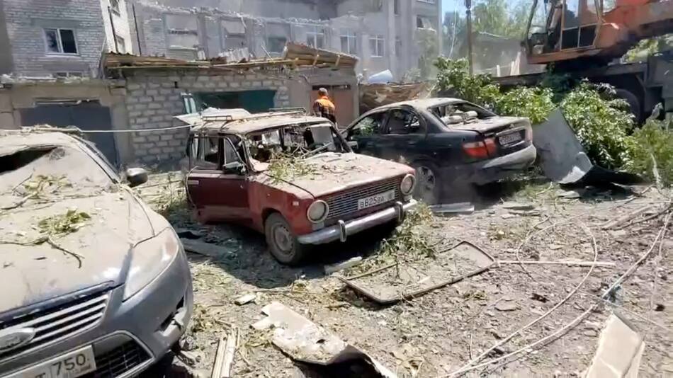 Bombardeo y destrucción en la región de Luhansk. Foto: Reuters