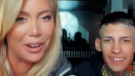 Wanda Nara y L-Gante. Foto: NA.