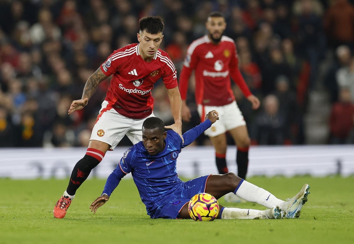 Lisandro Martínez; Manchester United vs. Chelsea. Foto: Reuters.