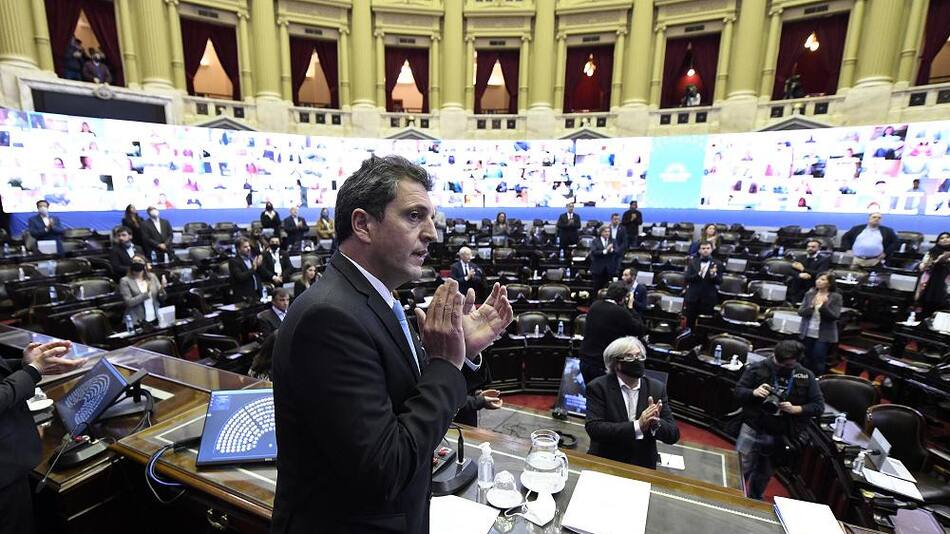 Sergio Massa, sesión virtual en Diputados, NA