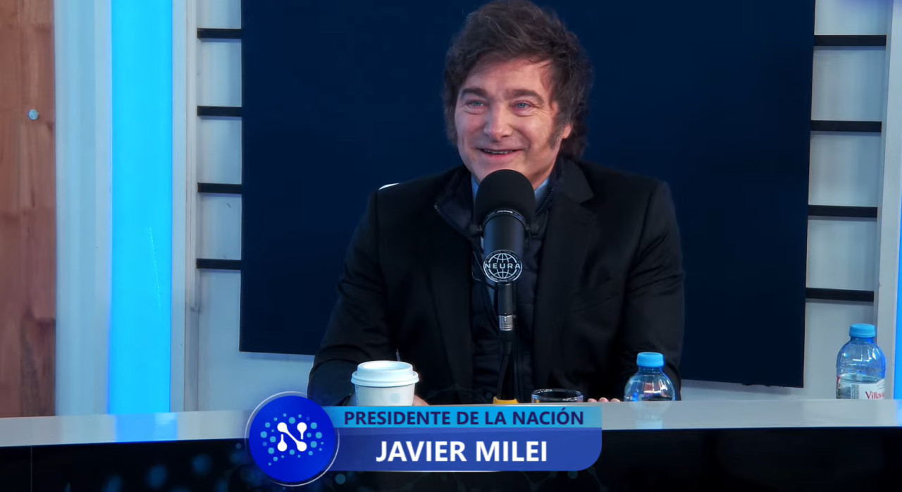 Javier Milei con Alejandro Fantino. Foto: captura