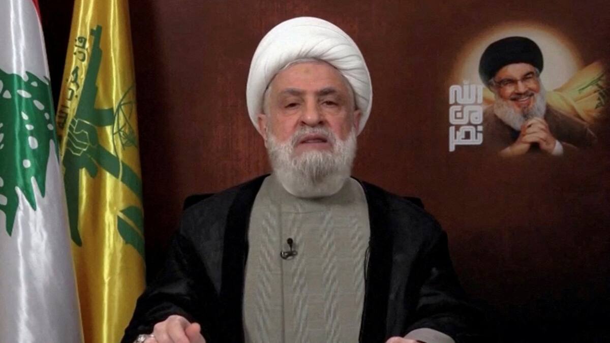Naim Qassem, líder de Hezbollah. Foto: Reuters
