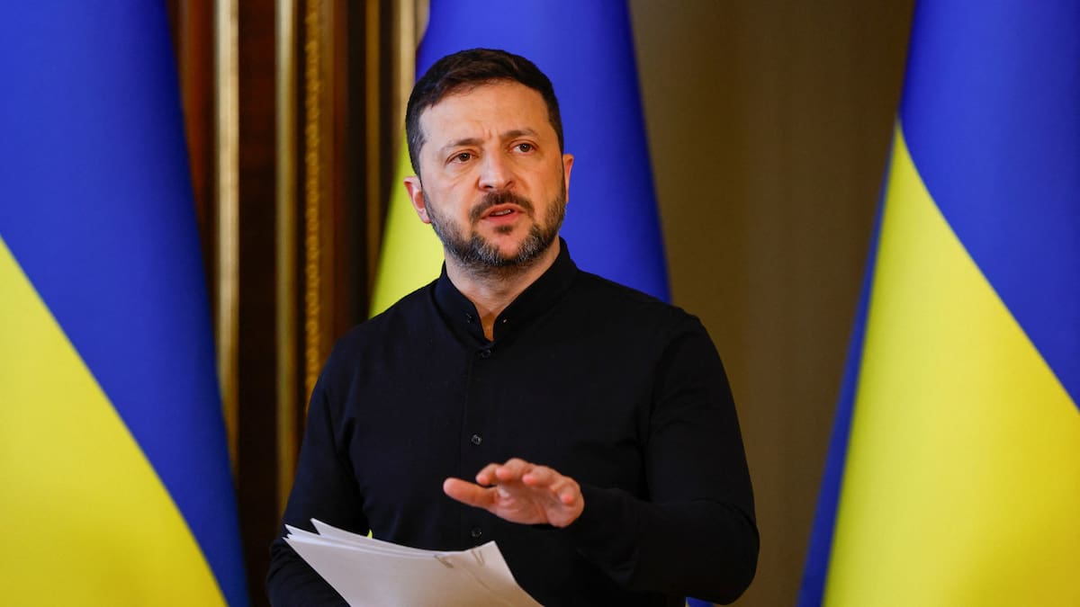 Volodimir Zelenski, presidente de Ucrania. Foto: REUTERS/Valentyn Ogirenko.