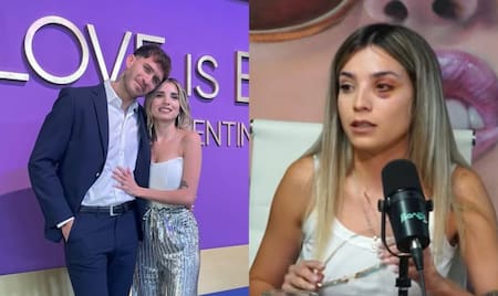 Santiago Martínez y Emily Ceco, participantes de Love is Blind. Foto: Instagram/santunahuel - captura Bondi Live.