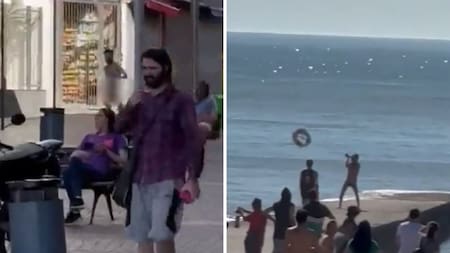 Un hombre corrió desnudo por la peatonal de Mar del Plata. Foto: captura de video.