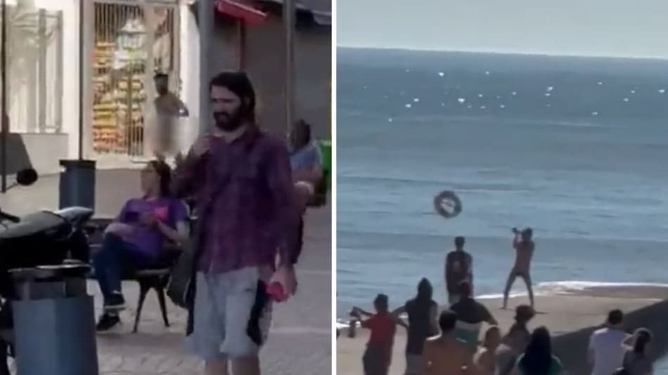 Un hombre corrió desnudo por la peatonal de Mar del Plata. Foto: captura de video.