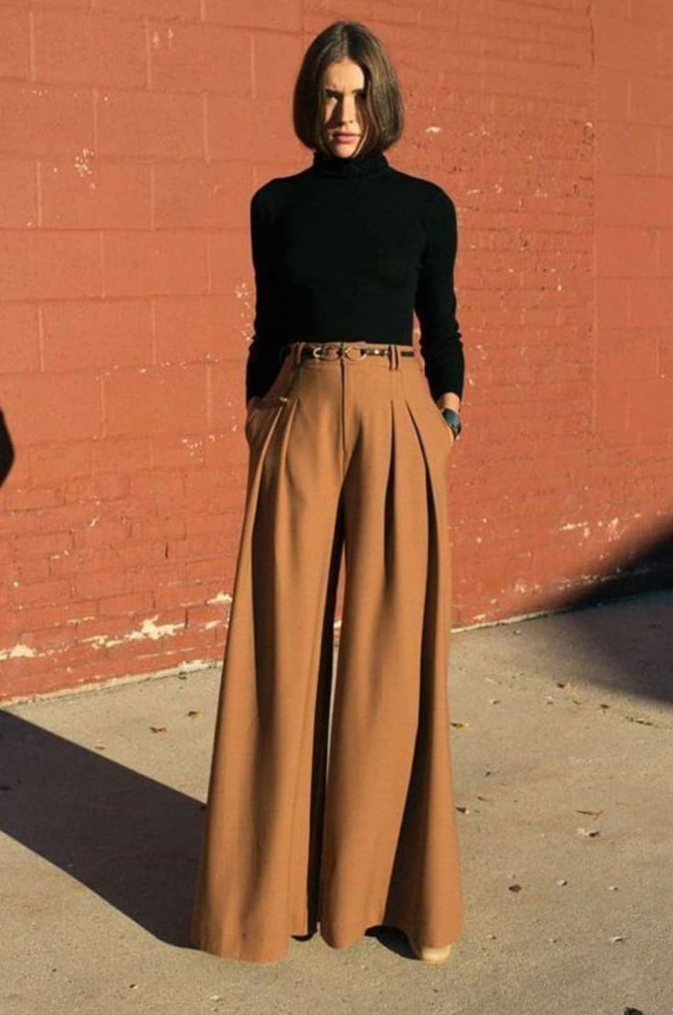 Look con pantalones anchos. Foto Pinterest Betty Lazcano Beauty Center