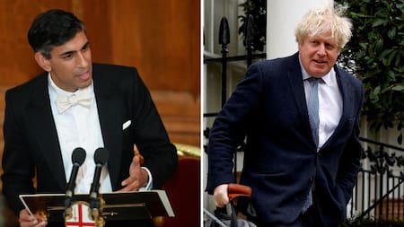 Rishi Sunak y Boris Johnson. Foto: Reuters.