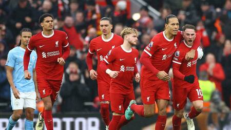 Alexis Mac Allister; Liverpool vs. Manchester City. Foto: Reuters.