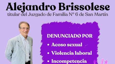 Abogada denunció por acoso a al juez de San Martín Marcelo Brissolese.