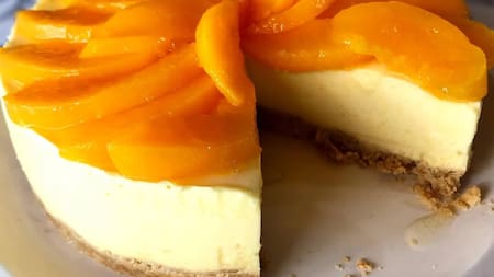 Cheesecake de durazno.