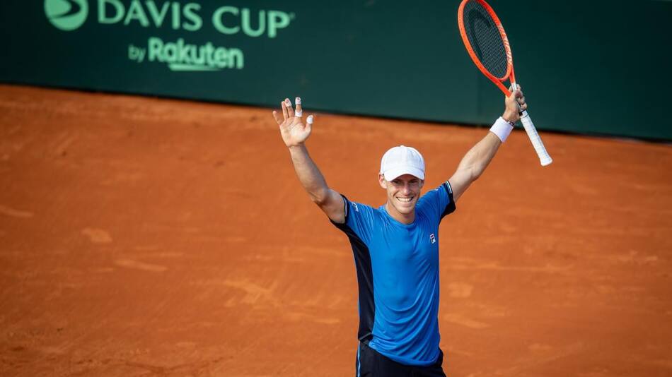 Diego Schwartzman venció al checo Tomas Machac 2-, 6-2 y 6- 3 en partido por Copa Davis. Foto NA: