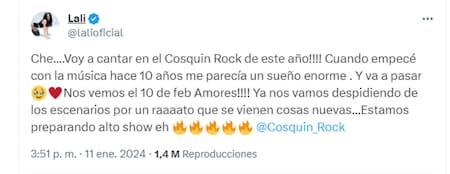 Lali Esposito en X.