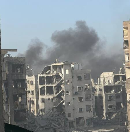 Ataque de Israel sobre el hospital de Gaza. Foto: @SuppressedNws.