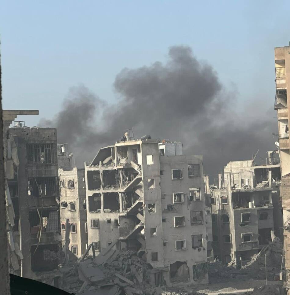 Ataque de Israel sobre el hospital de Gaza. Foto: @SuppressedNws.