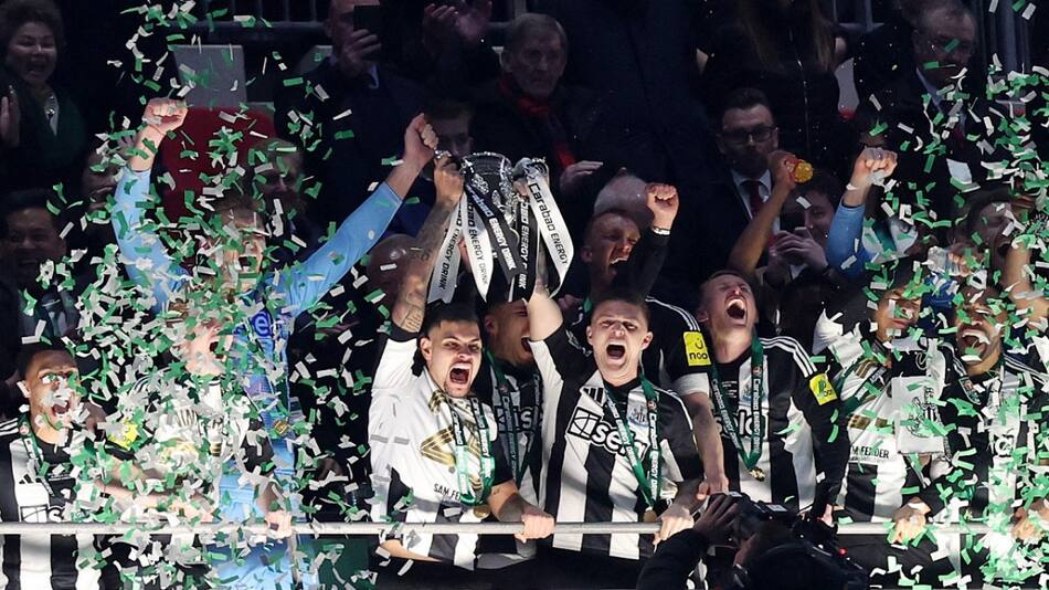 Newcastle United campeón de la Carabao Cup 2024-25. Foto: Reuters (David Klein)