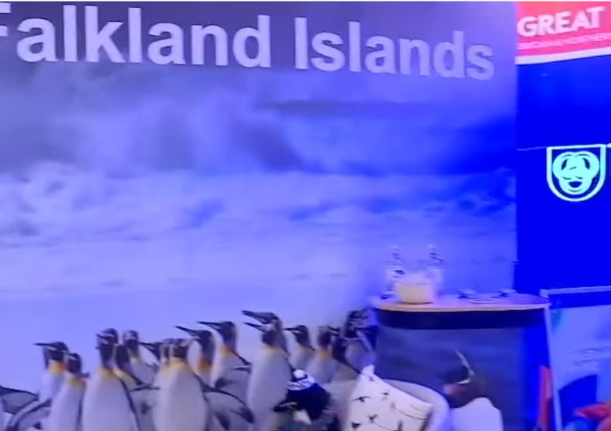 Stand de las islas Malvinas en la Expo Prado