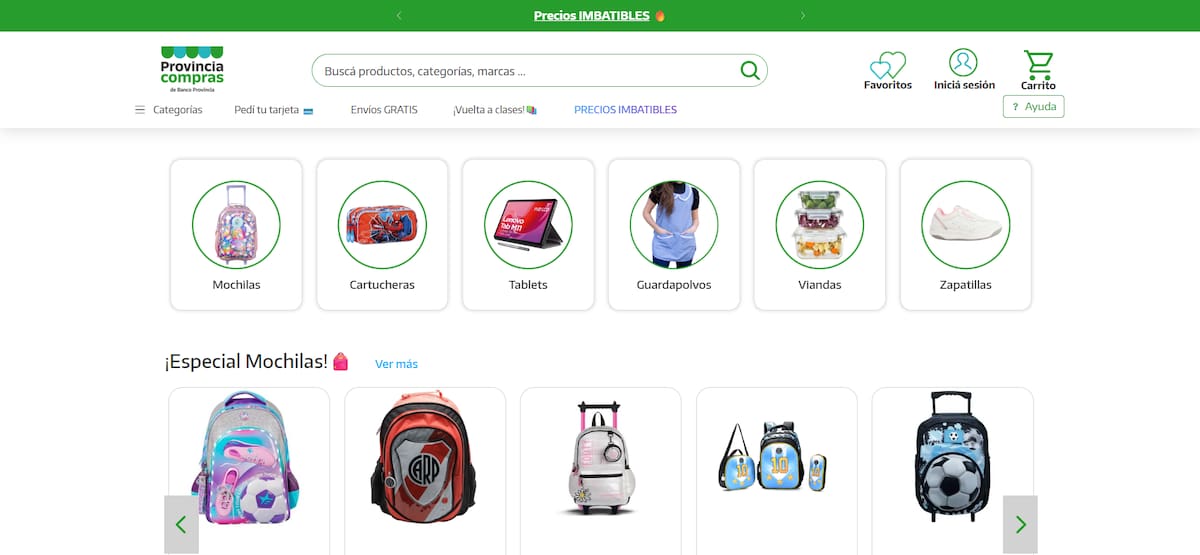 El sitio de Provincia Compras tiene su especial de Vuelta a Clases.
