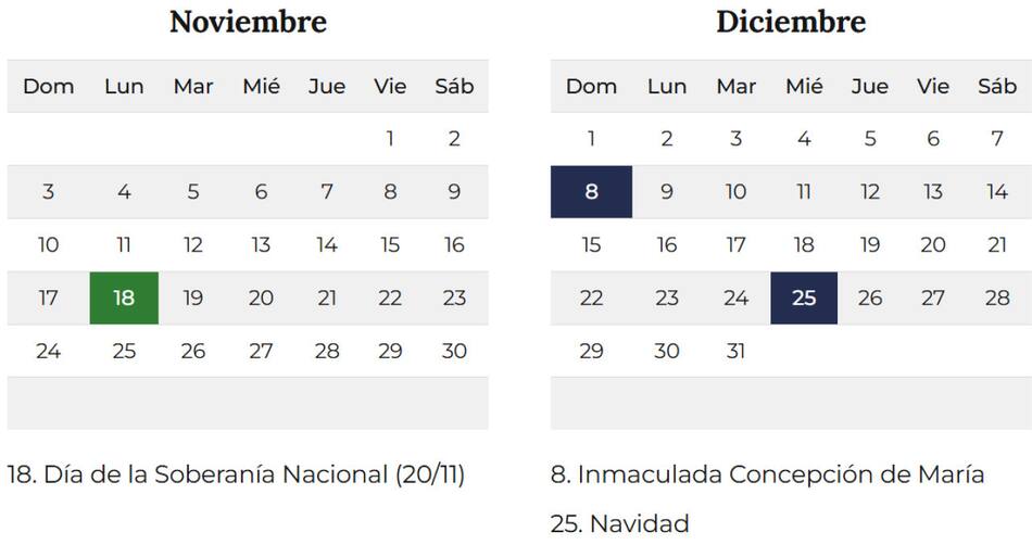 Últimos feriados de 2024. Foto: argentina.gob.ar
