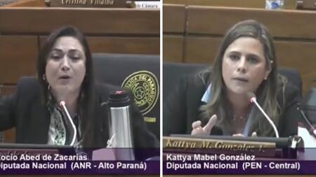 La discusión entre las diputadas de Paraguay. Foto: captura video