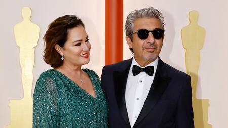 Ricardo Darín junto a su esposa en los Premios Oscar. Foto: Reuters.