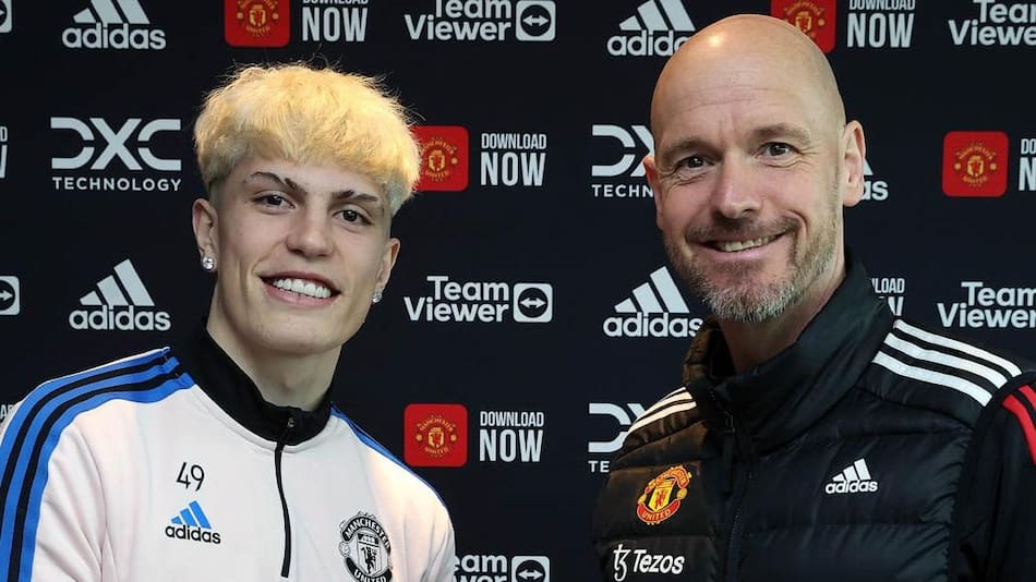 Alejandro Garnacho en el Manchester United con Ten Hag Foto: NA