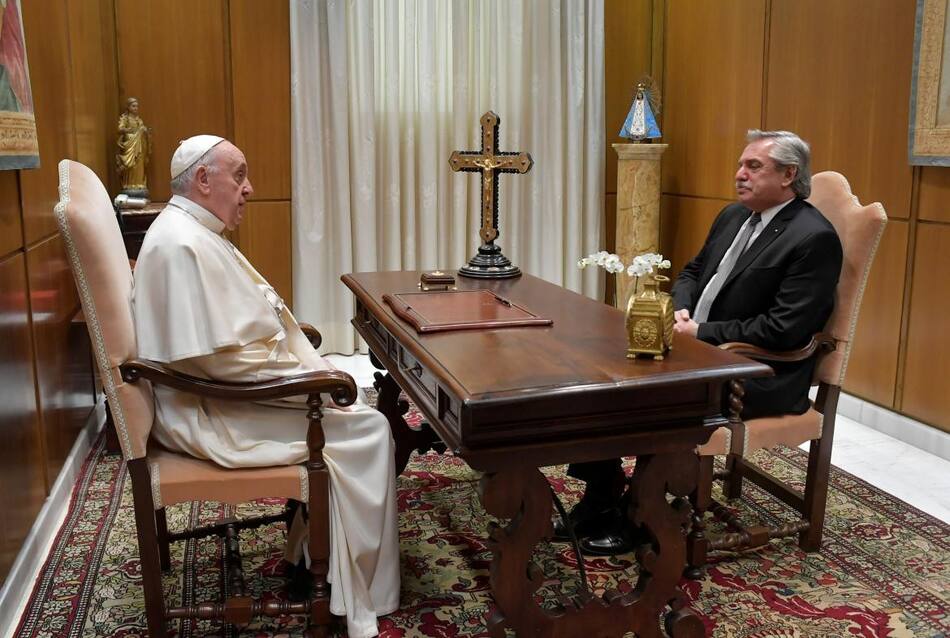 El Papa Francisco y el presidente Alberto Fernández, Vaticano, Foto: Reuters