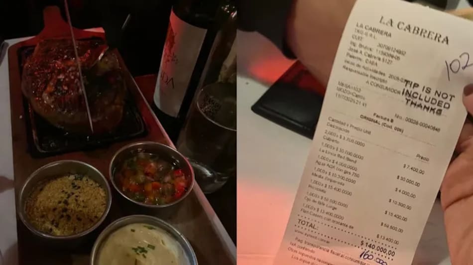 Ojo de bife en La Cabrera.
