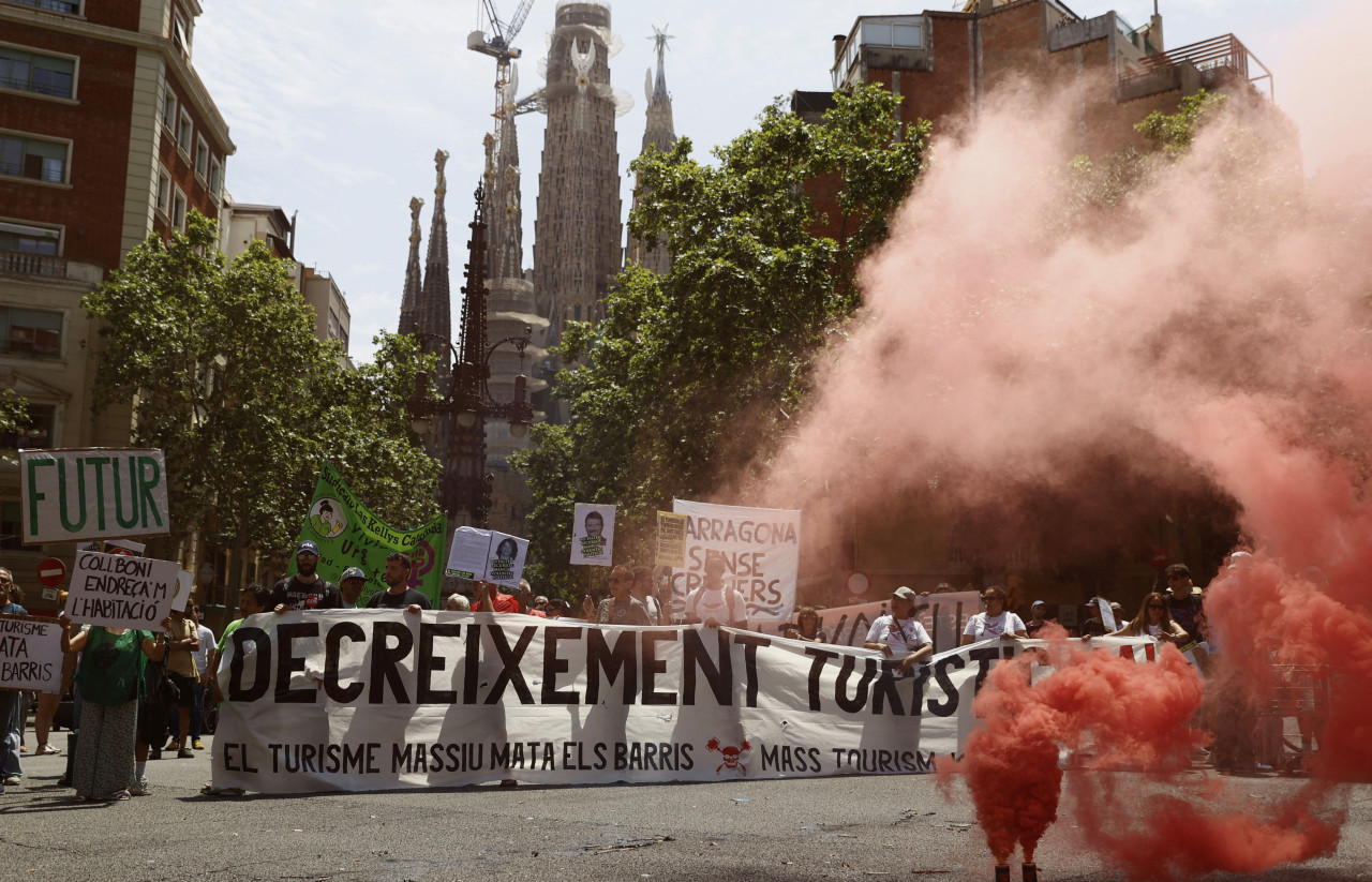 Protestas contra los turistas en Europa. Foto: Reuters/Bruna Casas
