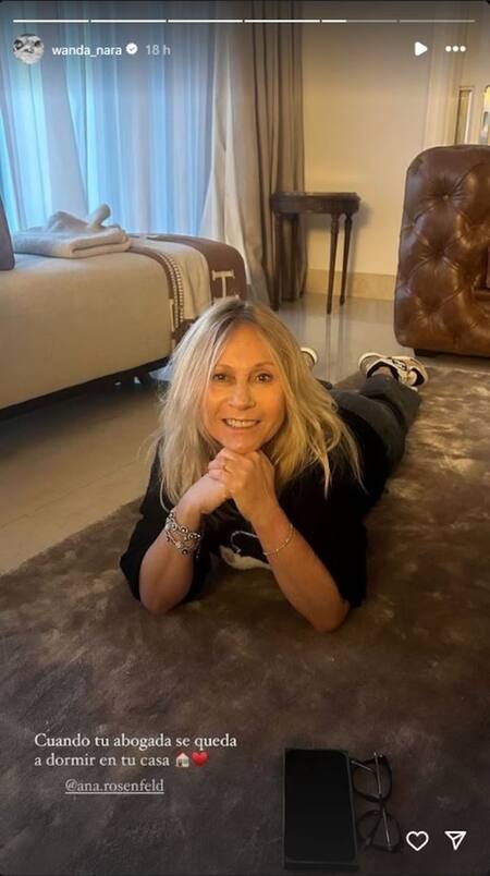 Wanda Nara compartió la visita de su abogada Ana Rosenfeld. Foto: Instagram.
