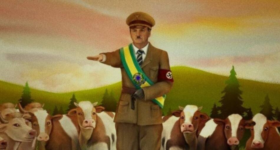 Caricatura contra Bolsonaro publicado en su web. Foto: NA.