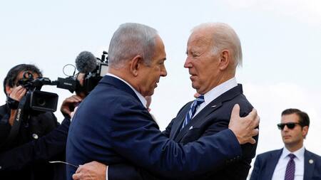 Benjamín Netanyahu y Joe Biden en Israel. Foto: Reuters.