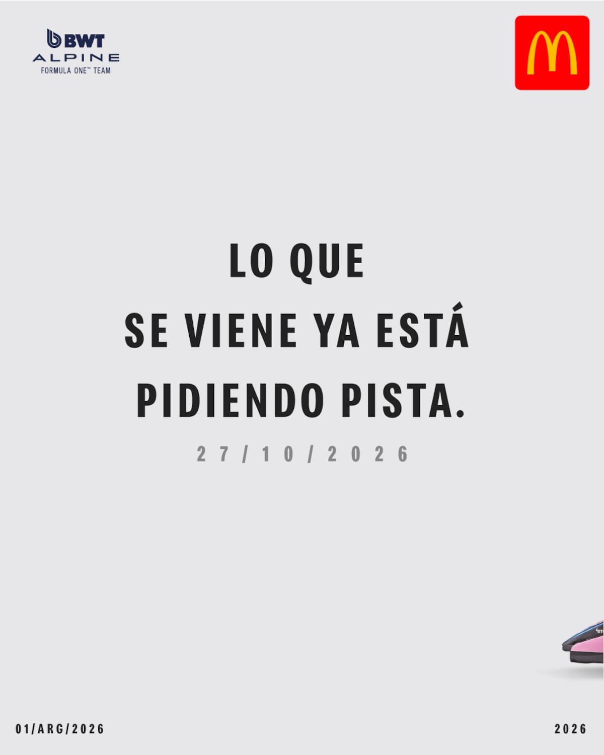 La cadena de comidas rápidas anticipó una sorpresa para este martes 27 de octubre de 2026. Mientras crece la expectativa por un posible vehículo coleccionable, todavía se desconocen su precio, las condiciones de venta y cómo podrá conseguirse.