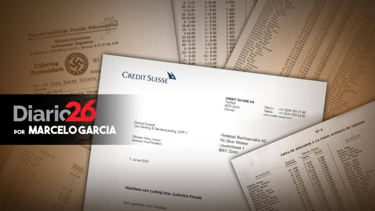 Ruta del dinero nazi, Credit Suisse, Schweitzerische Kreditanstalt, lavado de dinero entre Argentina y Suiza, Diario 26, Marcelo García
